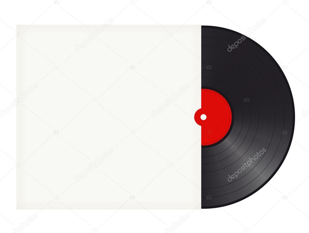 Vinyl record with cover with space for text
