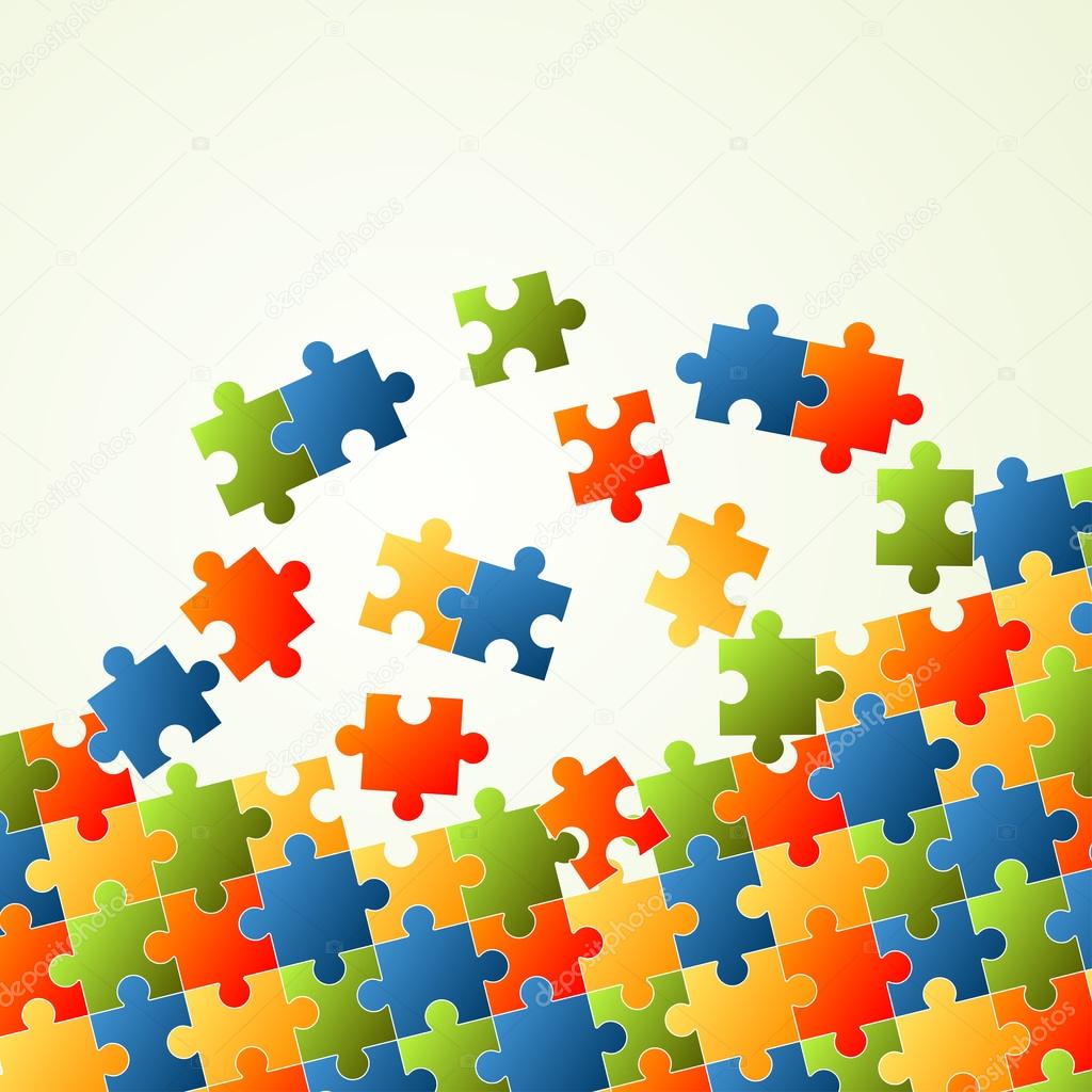 Puzzle pieces colorful background