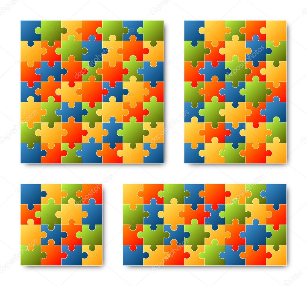 Puzzle Set - colored - 4 puzzles
