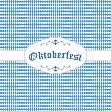 Oktoberfest arka plan mavi-beyaz kareli desenli