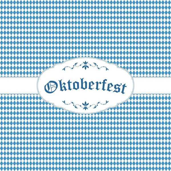 Oktoberfest bakgrund med blå-vit rutig mönster — Stock vektor