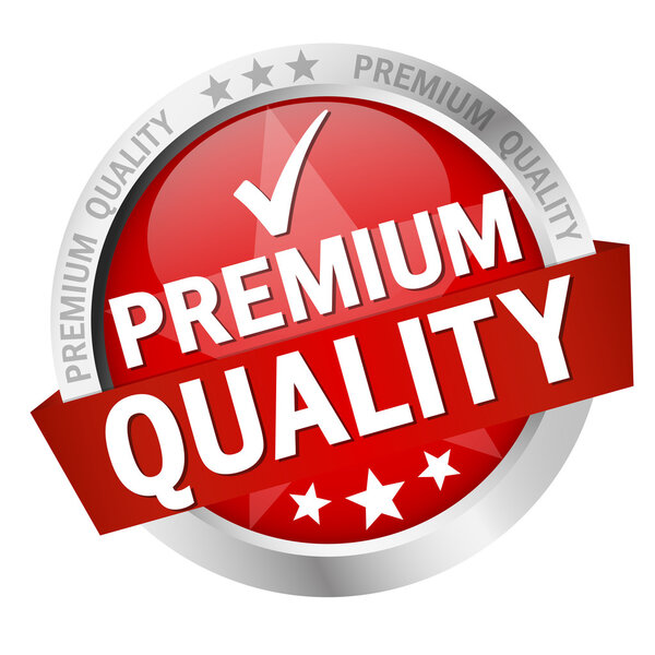button with text Premium Quality