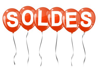 metin soldes ile renkli balonlar