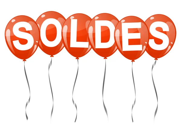 Ballons colorés avec texte SOLDES — Image vectorielle