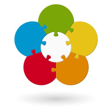 renkli yuvarlak çiçek puzzle