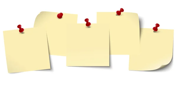 Papiers collants avec aiguilles à épingle — Image vectorielle