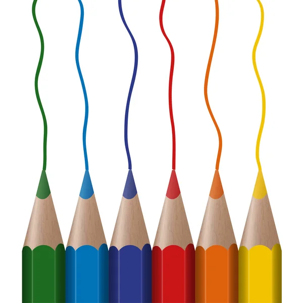 Lápices de colores dibujo — Vector de stock