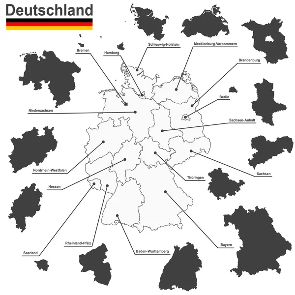 Германия и федеральные земли — стоковый вектор