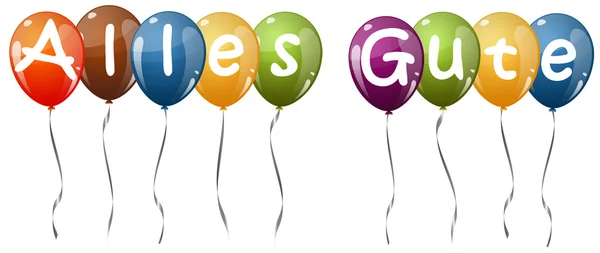 Colored balloons - Alles Gute — Stockvector