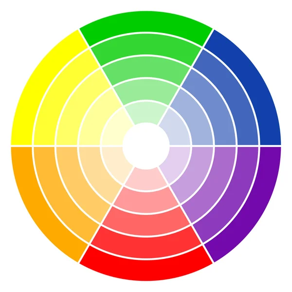 Color wheel 6-colors — Stok Vektör