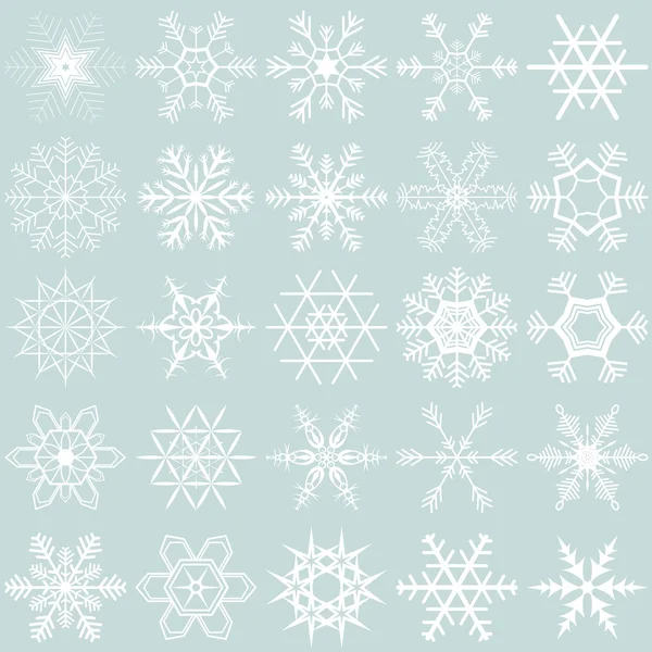 Colección de copos de nieve — Vector de stock