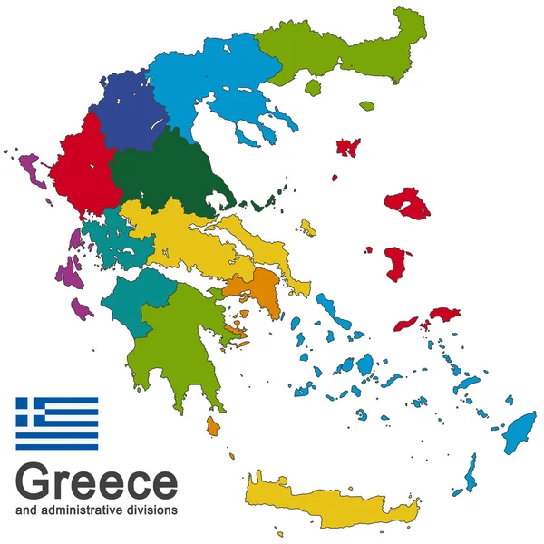Греція та Адміністративний поділ — стоковий вектор