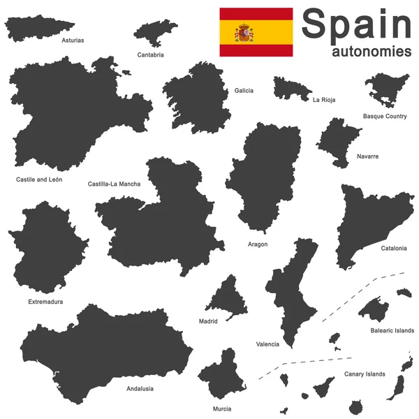 Espagne et autonomies — Image vectorielle