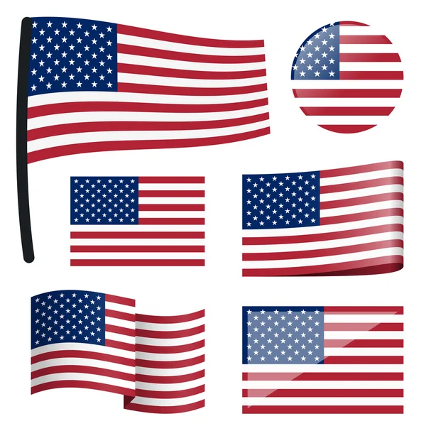 Collection flags USA — Stock Vector