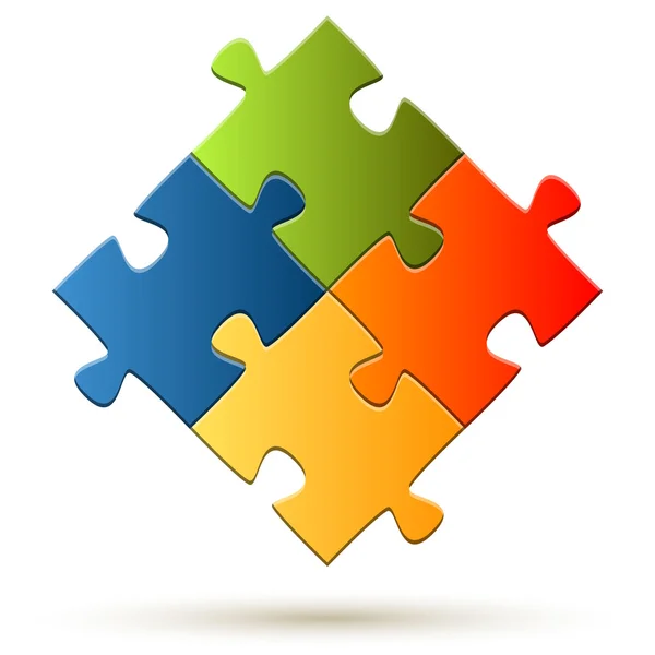 Teamwerk puzzel delen — Stockvector