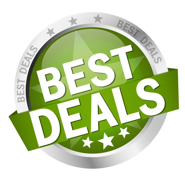 Knop met tekst beste Deals — Stockvector