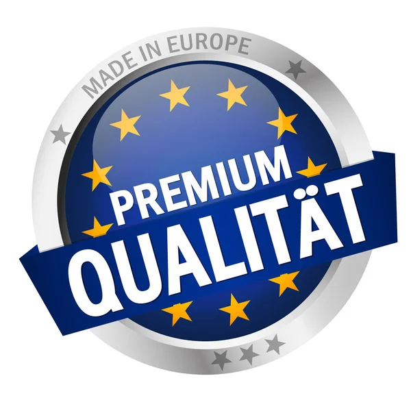 Bouton avec bannière PREMIUM QUALITY (en allemand ) — Image vectorielle