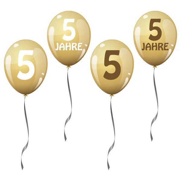 Ballons de jubilé d'or — Image vectorielle