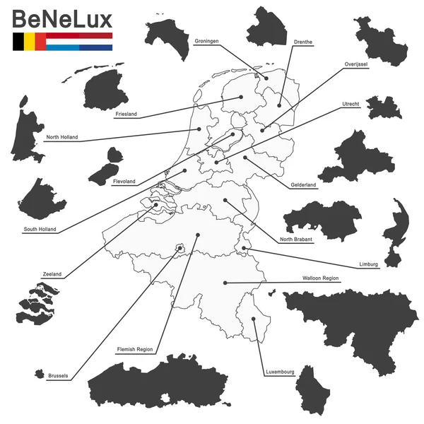 Belgia, Holandia, Luksemburg — Wektor stockowy