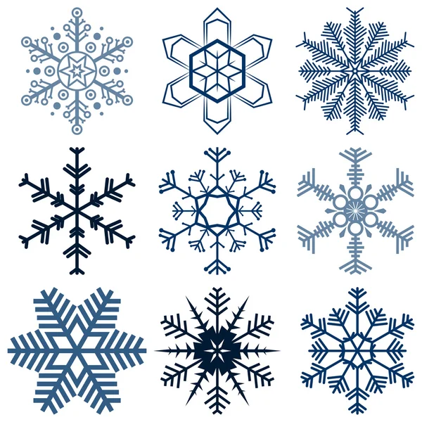 Snow flakes collection — Stock Vector