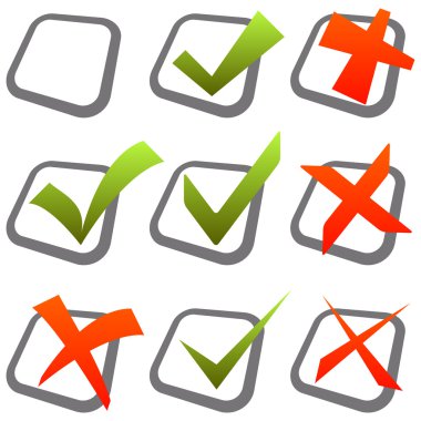 çapraz ve onay işareti koleksiyonu