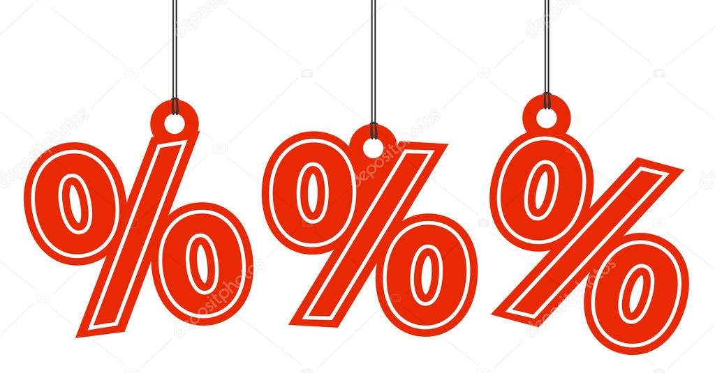 Sale hangtags on white background