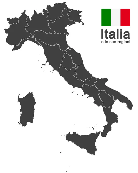 Italie et régions — Image vectorielle