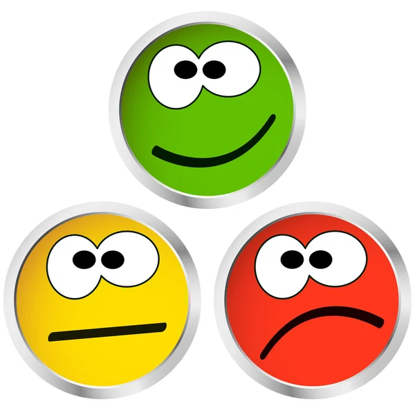 Buttons with emotion faces — Stock Vector
