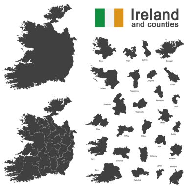 Ireland and counties clipart