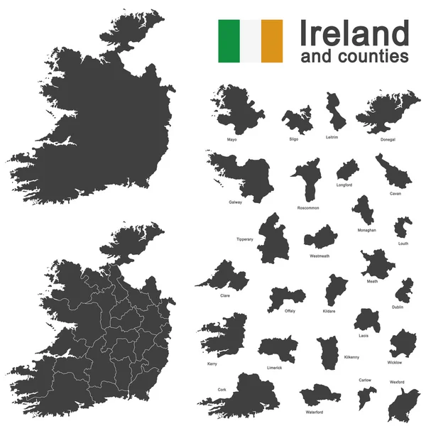 Irlandia i powiatów — Wektor stockowy
