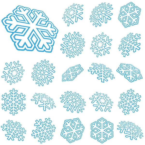 Collection abstraite flocons de neige — Image vectorielle