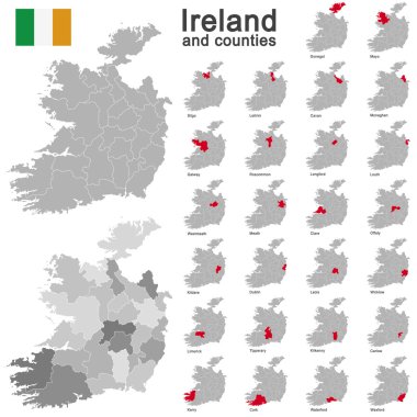 Ireland and counties clipart