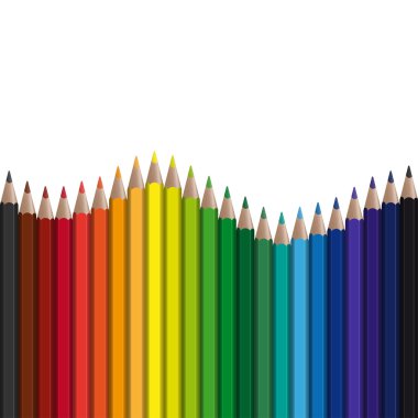 renkli kalemler ile kesintisiz dalga