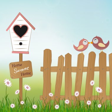 Home Sweet Home kuşlar ile