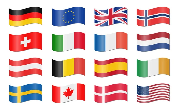 Ταλαντεύθηκε σημαίες της χώρας — Διανυσματικό Αρχείο