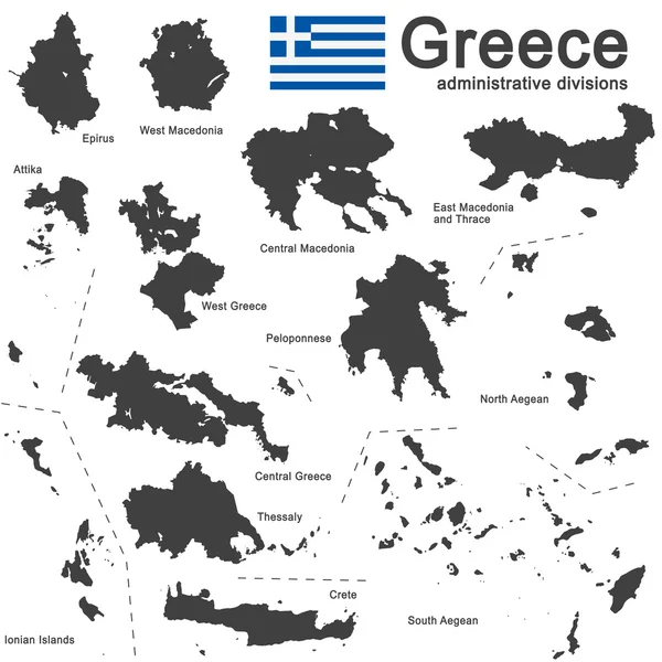 Греція та Адміністративний поділ — стоковий вектор
