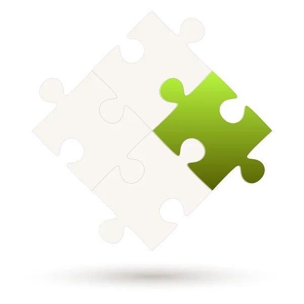 Puzzle avec 4 parties et une option — Image vectorielle