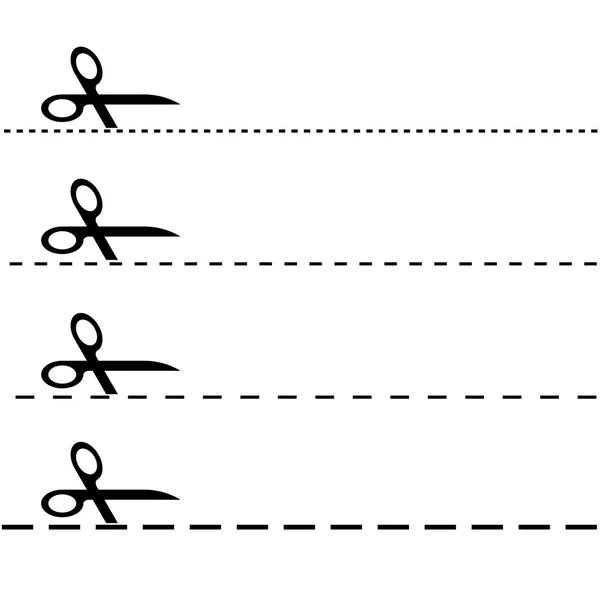 Tijeras con línea discontinua — Archivo Imágenes Vectoriales