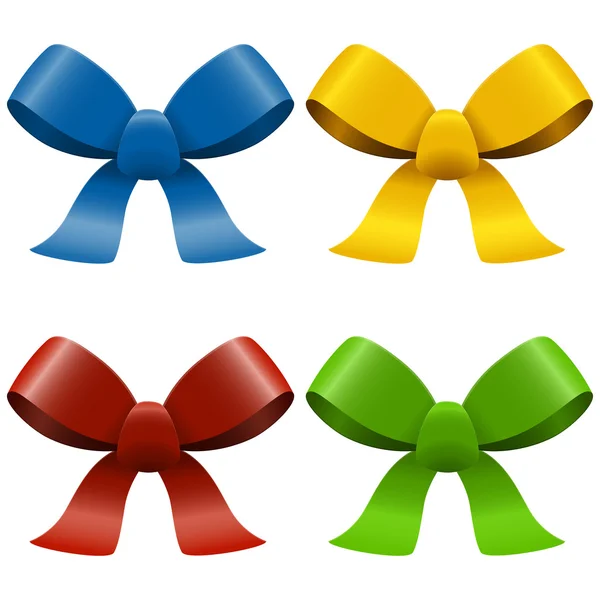 Collection of colored bows — Stock Vector