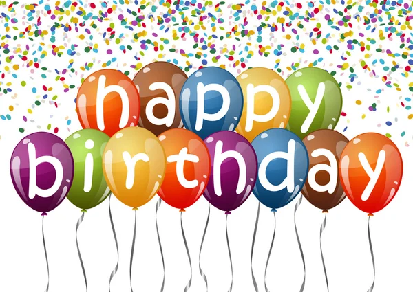 Farbige Luftballons mit Text Alles Gute zum Geburtstag — Stockvektor