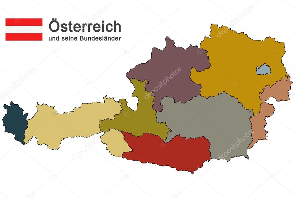 colored silhouette of country Austria