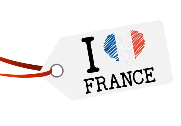 Metin ile ben aşk Fransa etiket asmak — Stok Vektör