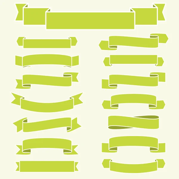 Collection de bannières rétro vert — Image vectorielle