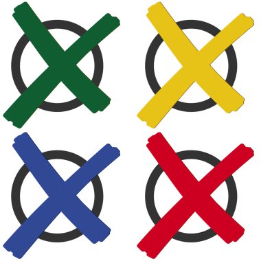 renkli koleksiyonu haçlar