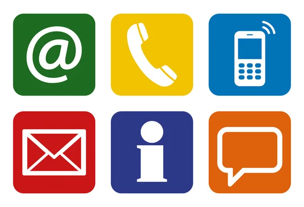 Contact us six icons set — Stock Vector