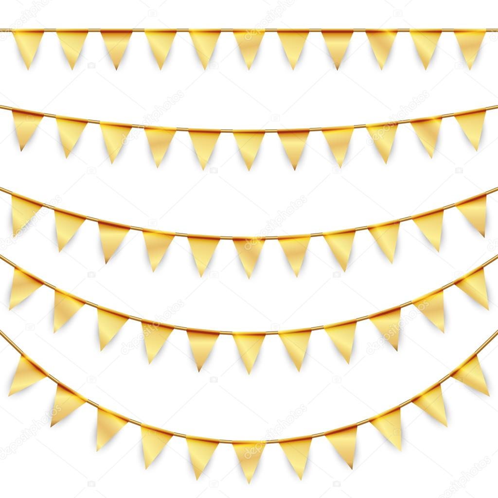 party garlands colored golden