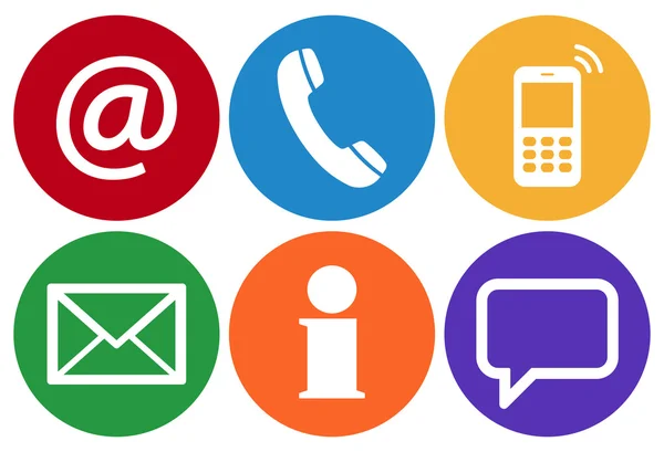 Contact us six icons set — Stock Vector