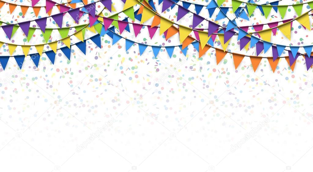 garlands and confetti background