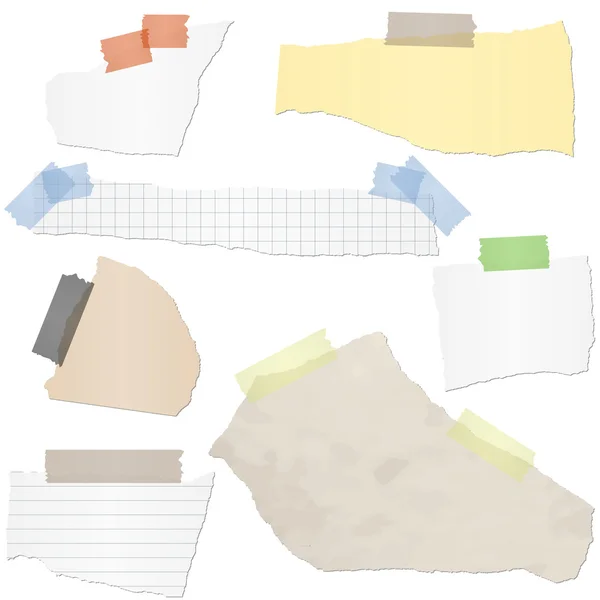 Collection scrap of paper — Stock Vector