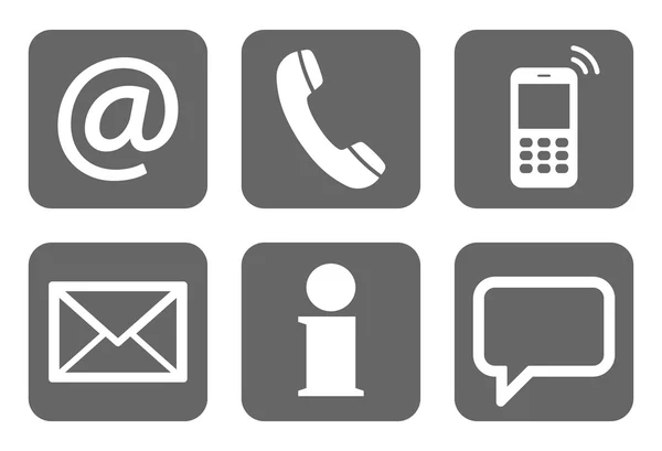 Contact us six icons set — Stock Vector